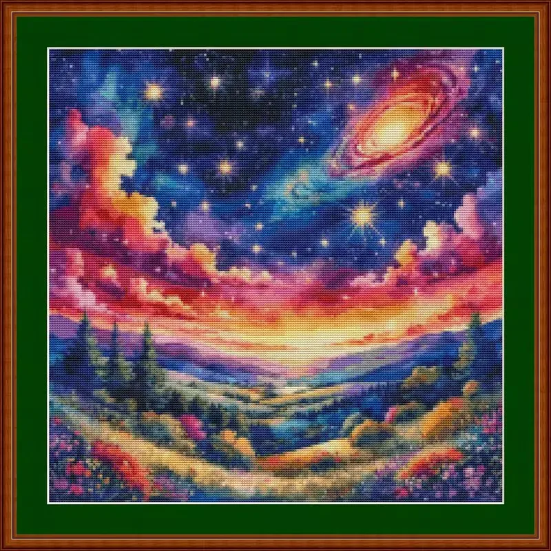 

ZZ7887 красочное звездное небо 11CT 14CT 16CT печать на холсте вышивка крестиком DIY набор рукоделие вышивка 88 цветов