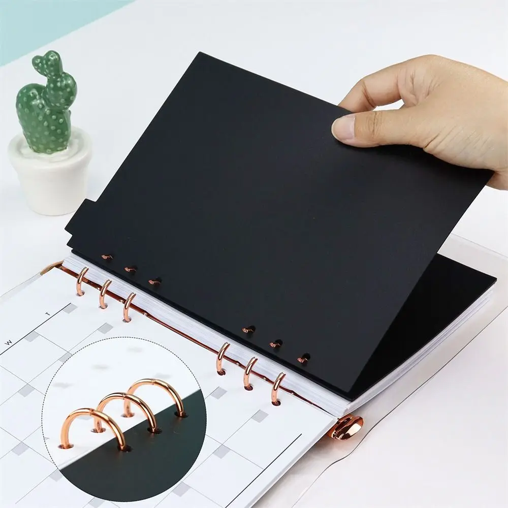 Accessories A5 A6 A7 Page Dividers Planner Black Binder Index Separator Notebook Paper Divider Index Divider Loose-leaf Divider