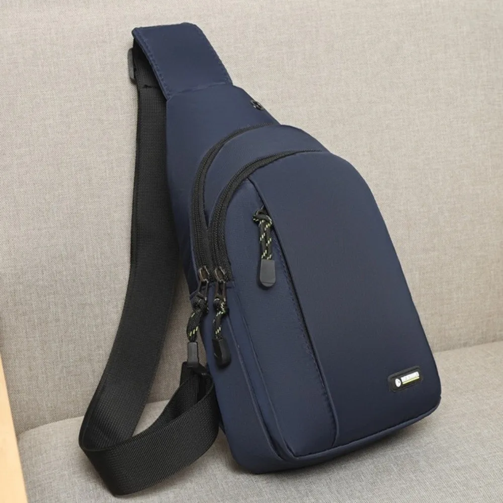 

Водонепроницаемая мужская сумка через плечо, большая вместительная сумка для телефона, мужская нагрудная сумка из ткани Оксфорд с разъемом для наушников, нагрудная сумка