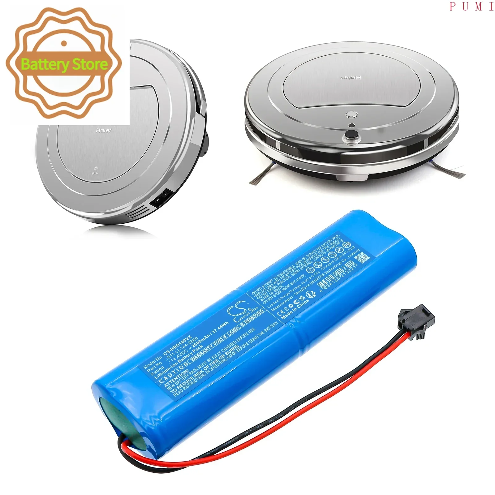 CS Replacement Battery for Haier D100S PN:S11-Li-144-2800 2600mAh / 37.44Wh