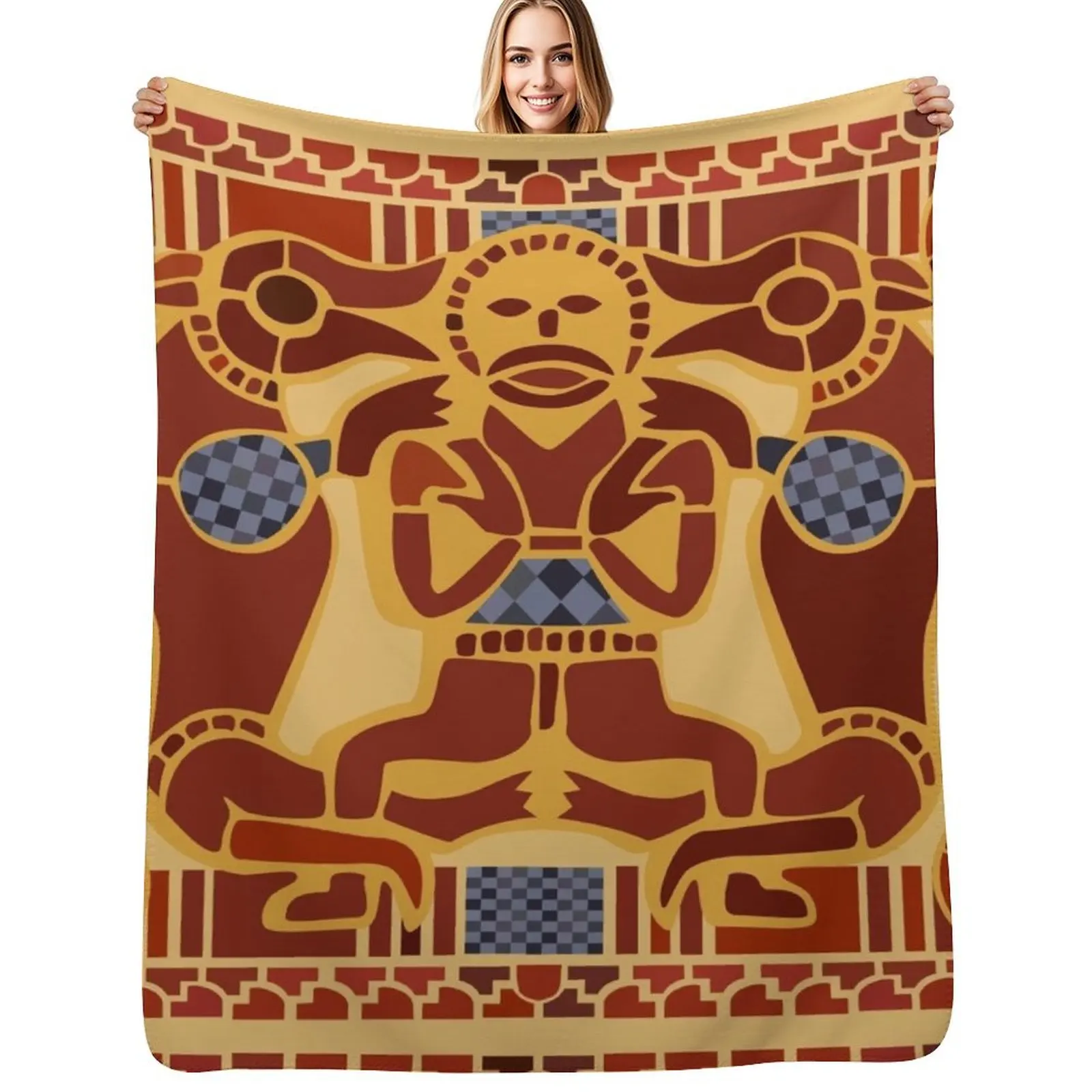 

Imagining Sutton Hoo: Wolf and Warrior Throw Blanket Personalized Gift Hairy Hair decorative Blankets