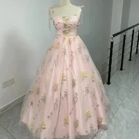 Luxury Floral Embroidery Long Prom Evening Wedding Shooting Dresses Women 2025 Summer Party Formal Occasions Reception Dress 5