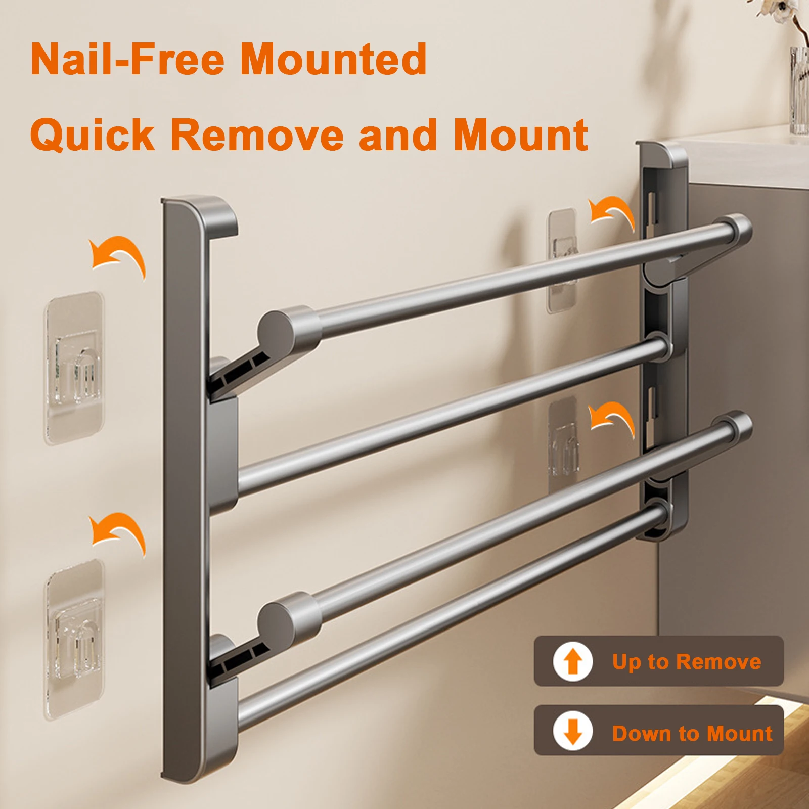 Bathroom Slipper Rack Wall-Mounted Non-Punching Toilet Door Shoe Rack Drain Multi-Functional Folding Shoe Storage Rack