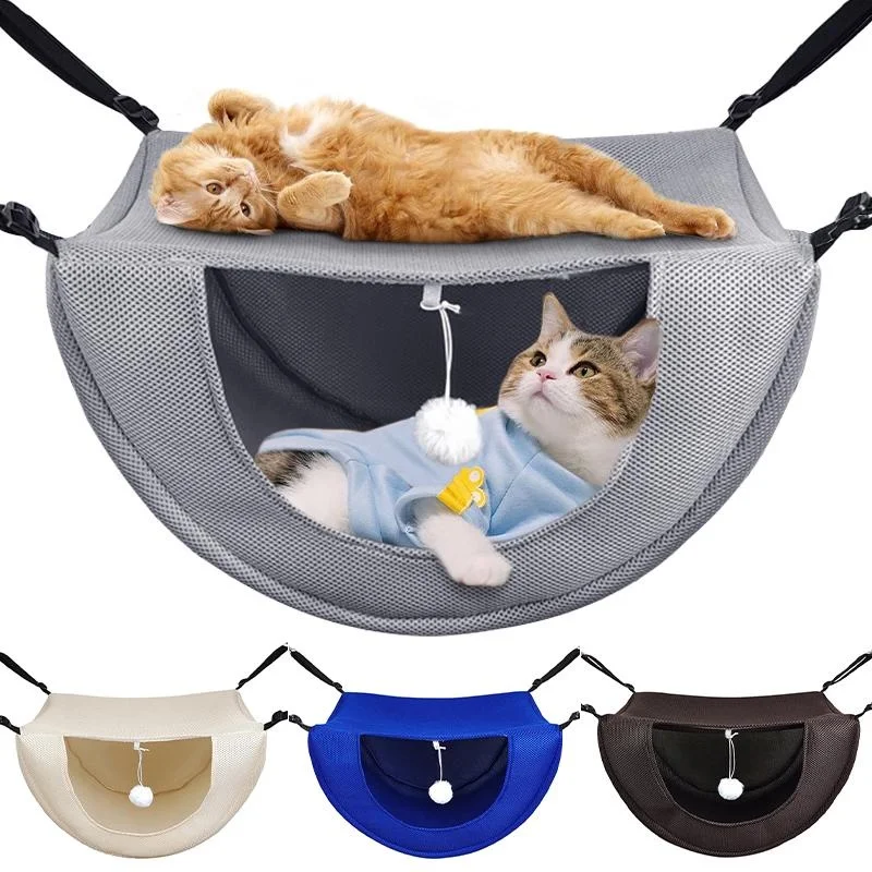 

Double Layer Cat Cage Hammock,Breathable Mesh Hanging Pet Bed with Adjustable Lanyard,Suitable for Indoor Cats Kitten Ferret Ham