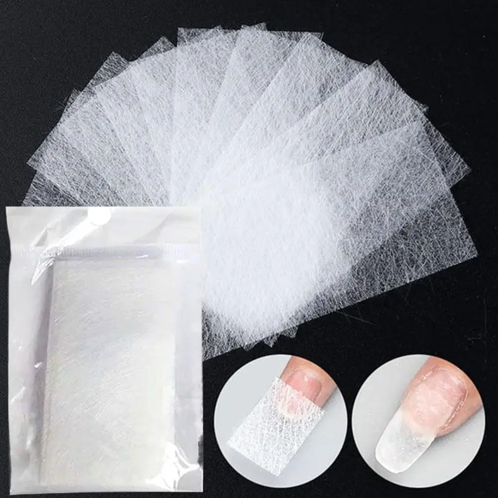 10Pcs Silk Fiberglass Nail Extension Non-woven Silks Form Wrap Nail Extension Glass Fiber Paper Manicure Build UV Gel French New