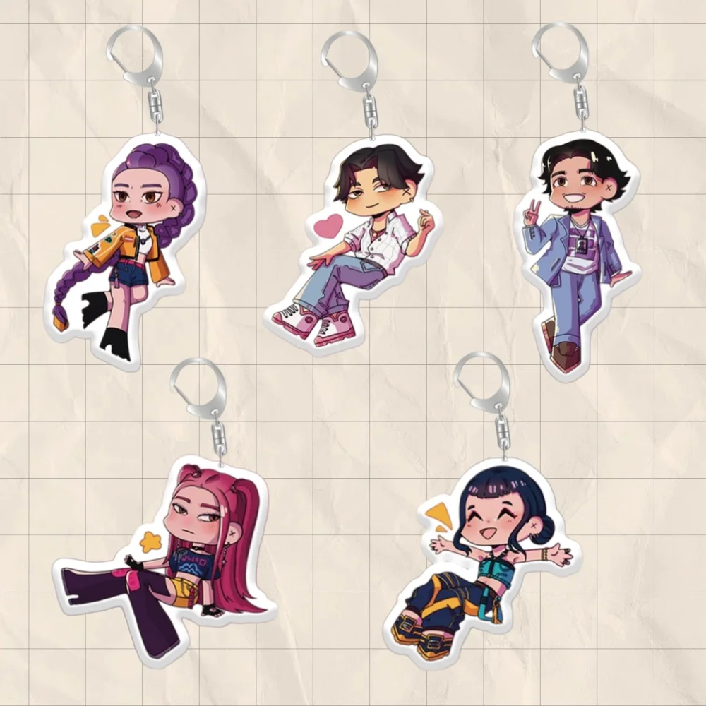 

KPop Demon Hunters Mira Rumi Zoey Anime Peripherals Acrylic Keychain Custom Cartoons Backpack Pendant Festival Gift Ornament