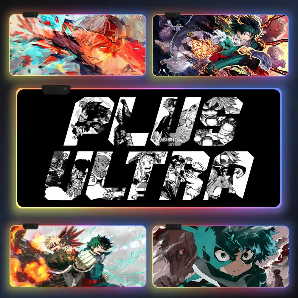 Anime A-Academy Deku My H-Hero Mouse Pad CS-GO anime character luminous mouse pad super large RGB office game competitive keyboa