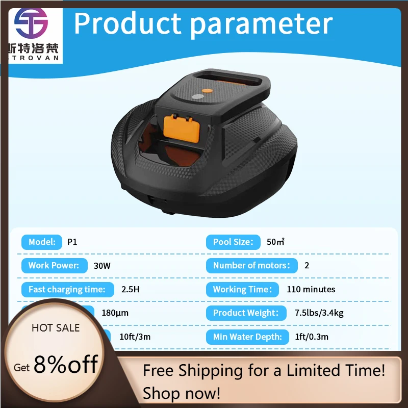 

STLF Advanced Intelligence Cordless Robotic Pool Vacuum Self Parking Technology Pool Robot Cleaner for Above-Ground Pool