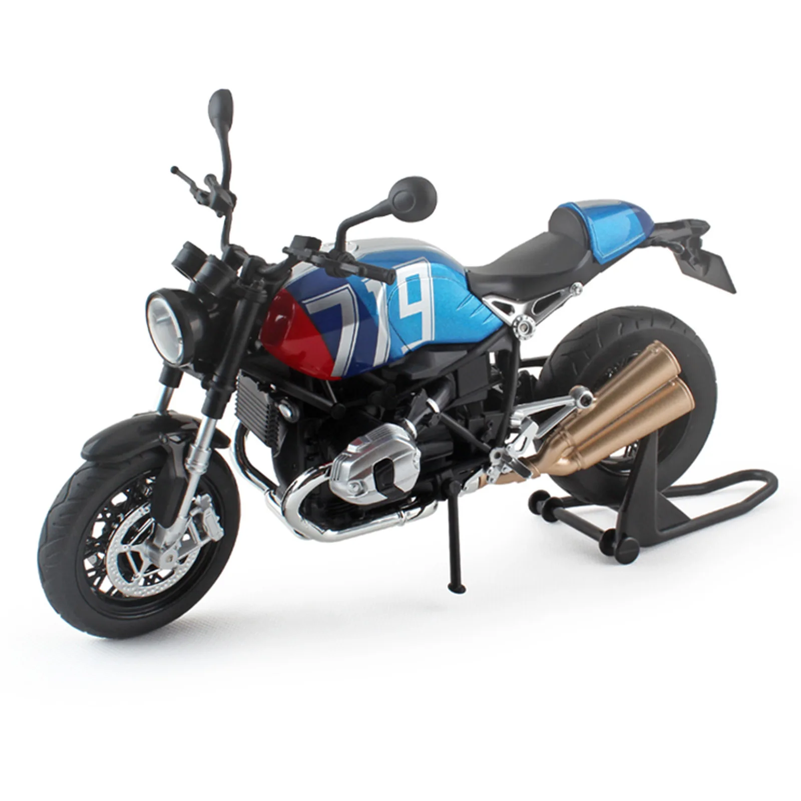 1:9 BMW R NineT Diecast Alloy Motorcycle Model Simulation Suspension Steering Model Sound Light Toy Boy Gift