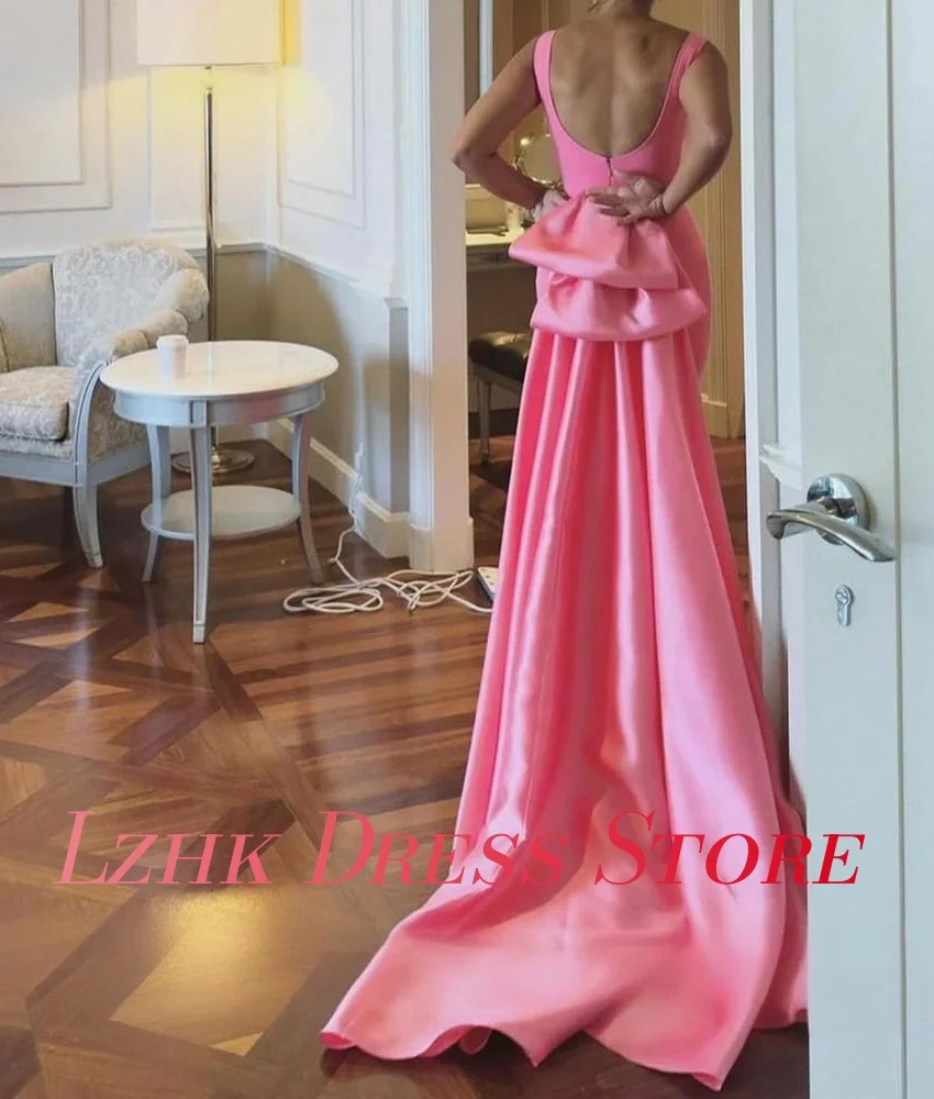 カスタマイズされた優雅なジャージークリスタルフラワーイブニングドレス気質ノースリーブOネックフロアレングス特別な日のドレス