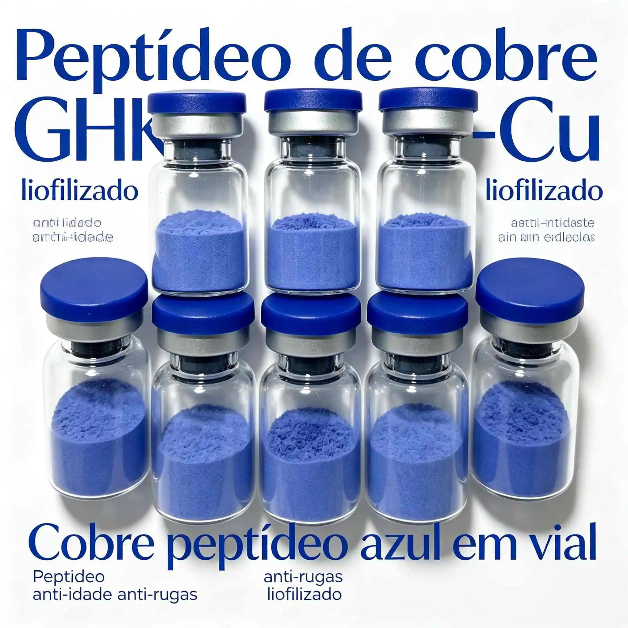 Cores Aleatórias das Cápsulas, Peptídeo Liofilizado Anti-Idade e Anti-Rugas, Pó de Peptídeo de Cobre Liofilizado