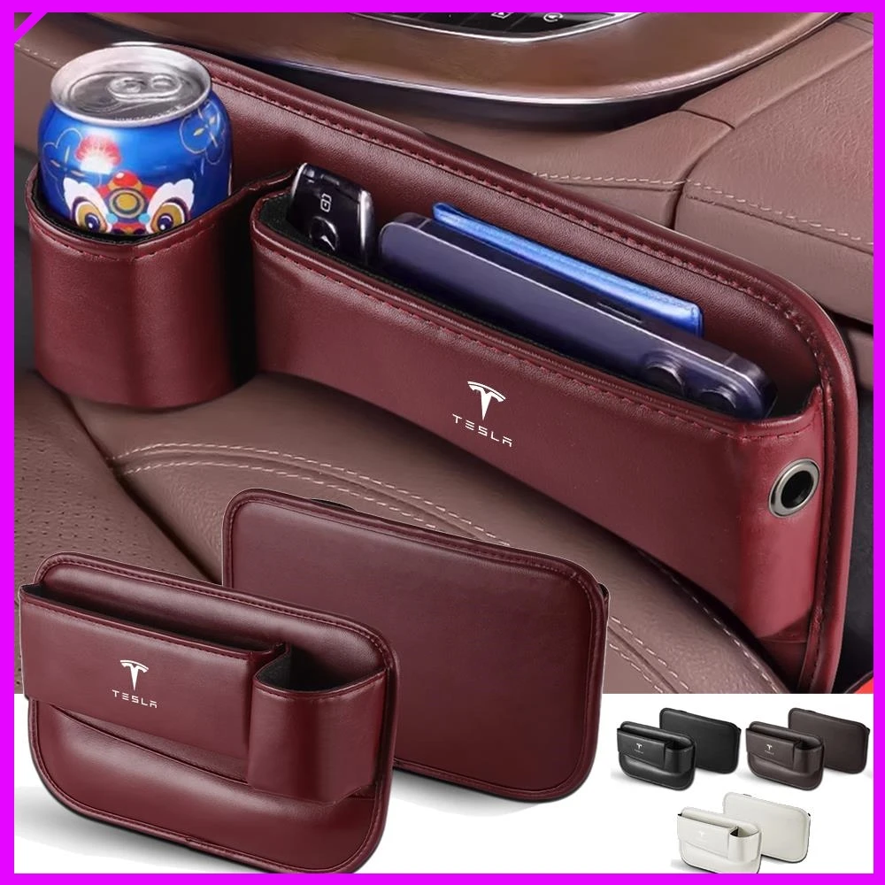 

1 пара многофункциональных органайзеров из искусственной кожи для зазоров между сиденьями автомобиля, для Tesla Model Y S Roadster, аксессуары для авто