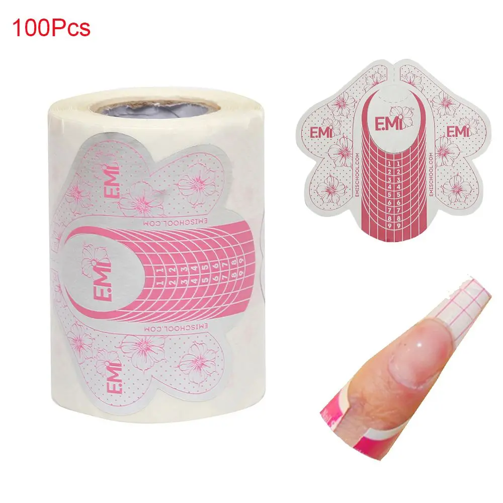 

Pink Plastic Beauty Builder Self-Adhesive Extension Guide DIY Sticker Manicure Fake Nails Nail Paper Tray Nail Art