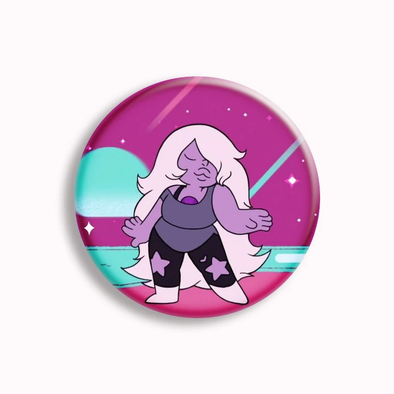 Steven Universe Button Pin Kawaii Anime Pink Lion Espinela Garnet Amatista Strawberry Field Brooch Bag Accessories Fans Gifts