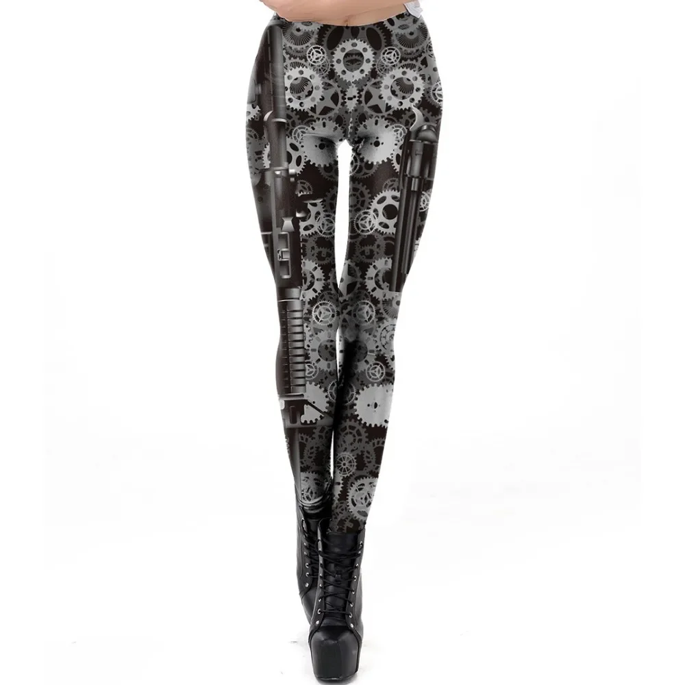 Teanoon Neue Mechanische 3D Digitaldruck Yoga Sport Böden Enge Dünne Kleine Füße frauen Hosen Gothic Sexy Nahtlose Leggings