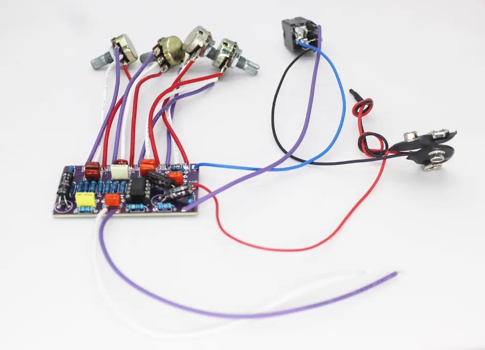 DIY Bass Bass with Built-in Active Circuitry 3-band EQ Preamp Board for Fender Standard Jazz Bass