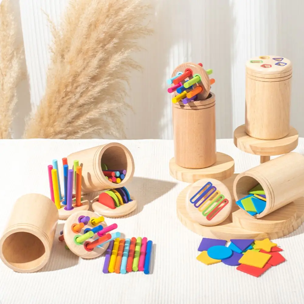 Jouets de tri de documents Montessori, jouets en bois pour le début du dos, jouets d'association de formes, exercice d'habiletés pratiques, 2 en 1