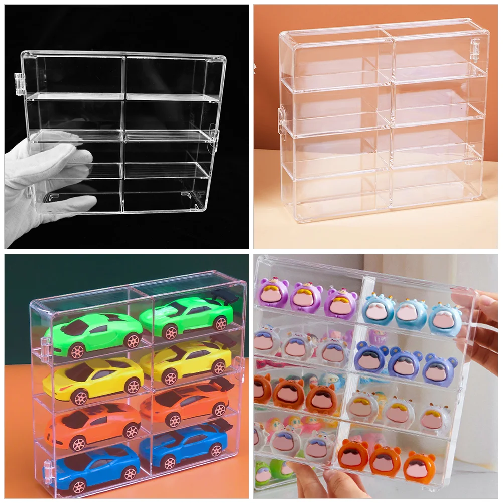 2 Pcs Storage Box Display Stand Museum Showcase Wall-mounted Cars Rotating Model Riser Platform Console