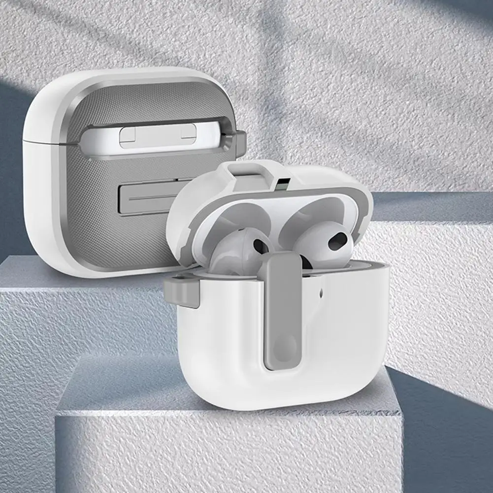 Custodia protettiva Custodia morbida in TPU antiurto con custodia a moschettone per custodia per cuffie Apple Airpods 4