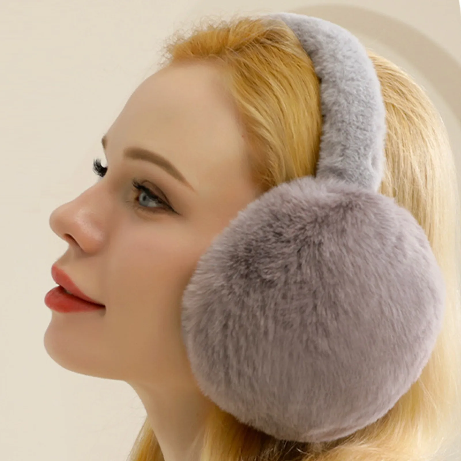 1 قطعة بلون لينة أفخم الأذن دفئا شتاء دافئ غطاء للأذنين موضة غطاء للأذن في الهواء الطلق حماية الباردة الأذن يفشل للطي إيرفلاب