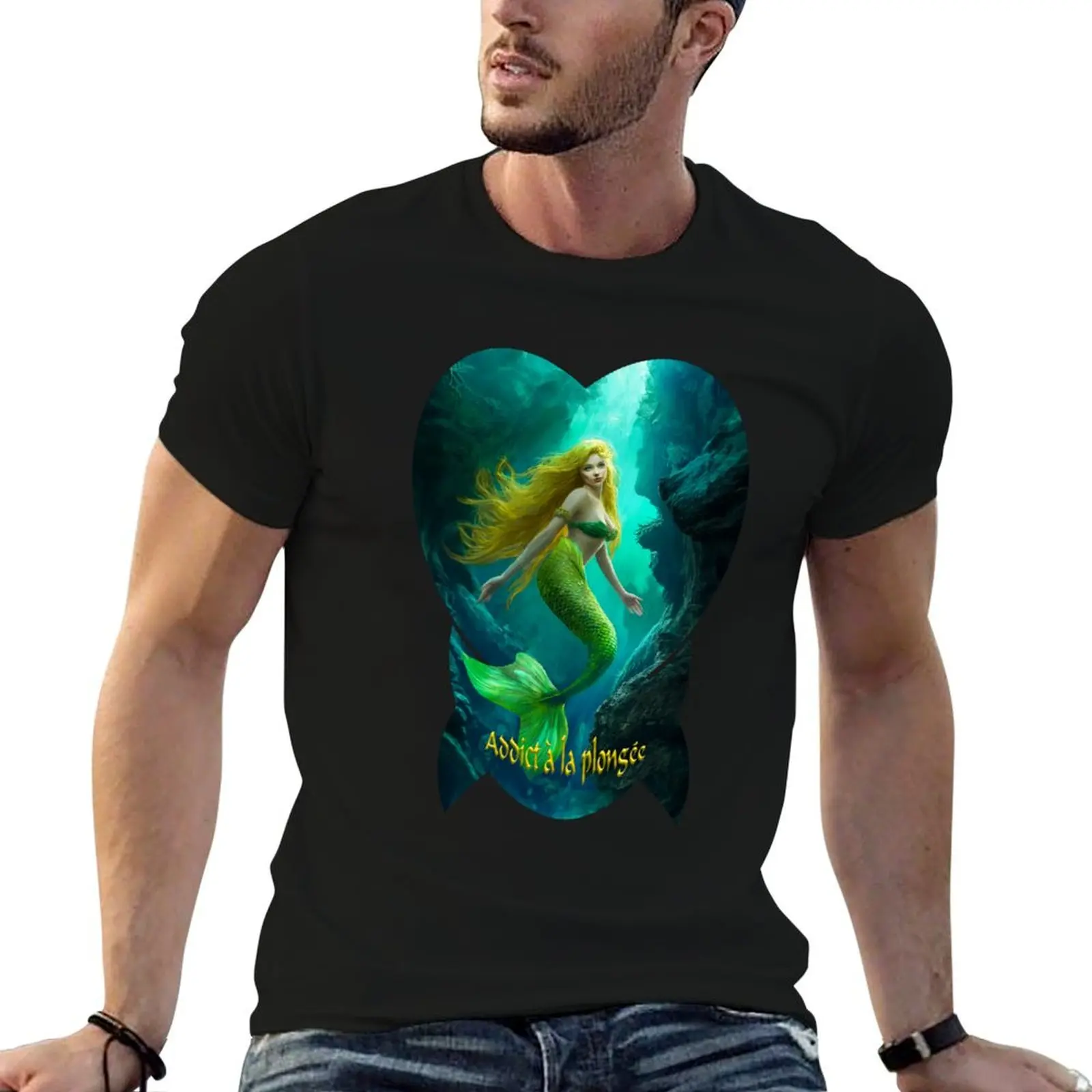 

Mermaid addicted to diving (manta) – for diver T-Shirt t shirts for man graphic funny t shirt man cotton T-Shirt