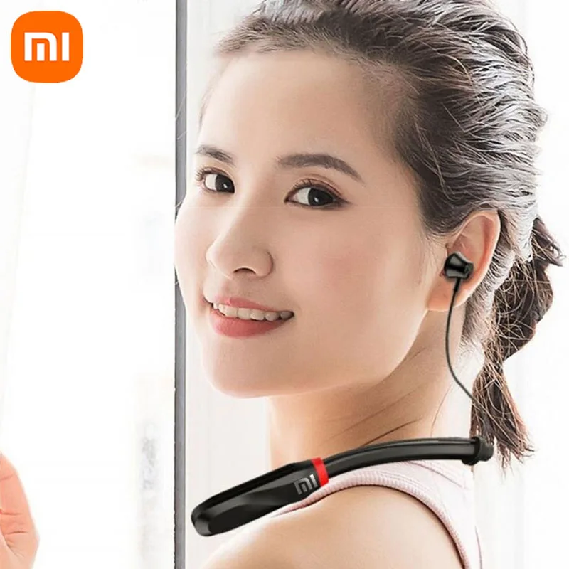 XIAOMI Mijia I35 Neckband Wireless Headset TWS Bluetooth Earphones 9D Stereo Sound Headphone In Ear sports Earbuds Built-in Mic