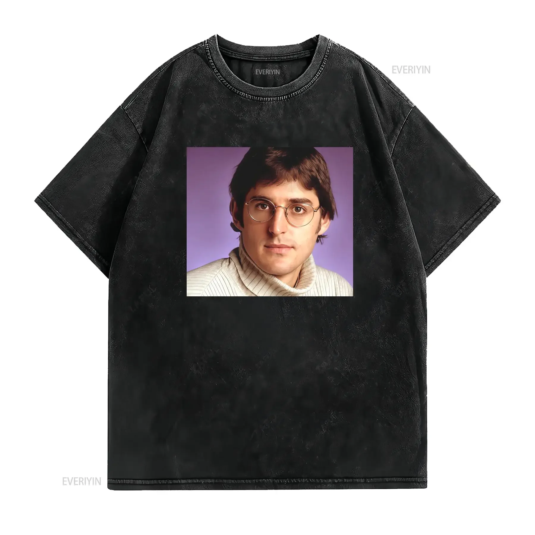 Louis Theroux T Shirt Vintage Staring with Glasses vintage Washed Top For Everyday Wear Unisex graphic Versatile Comfortable