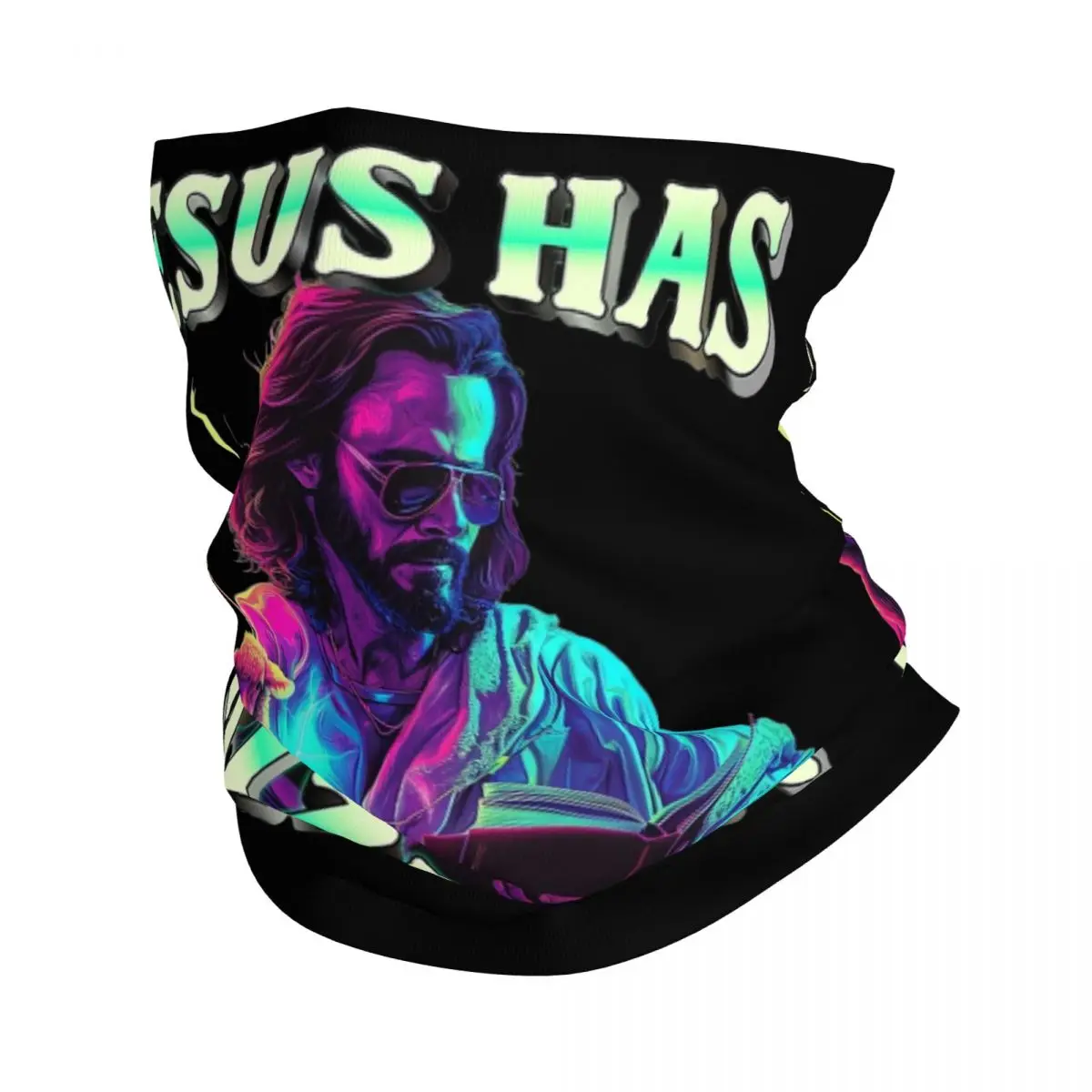 Jesus Has Rizzen Funny Sarcastic Balaclava Merch Neck Gaiter Christian Christ Bandana Fishing Scarf for Men Women All Season