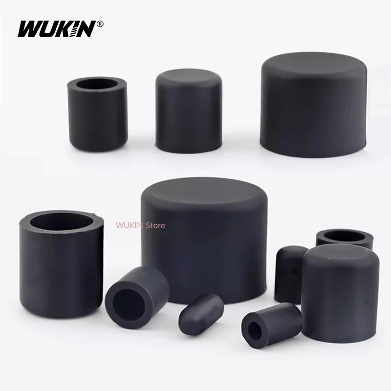 Black Silicone Rubber Round End Cap Steel Pipe nsertion Plug Protection Cover Dustproof Sealing cap 3mm~68.5mm Size