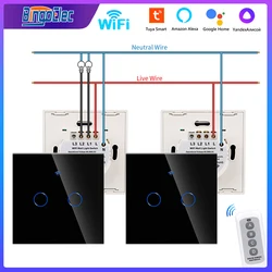 Bingoelec WiFi Smart Switch a 2 vie EU 1 2 3 Gang interruttori a sfioramento a parete in vetro RF433 telecomando Alexa Google Home compatibile