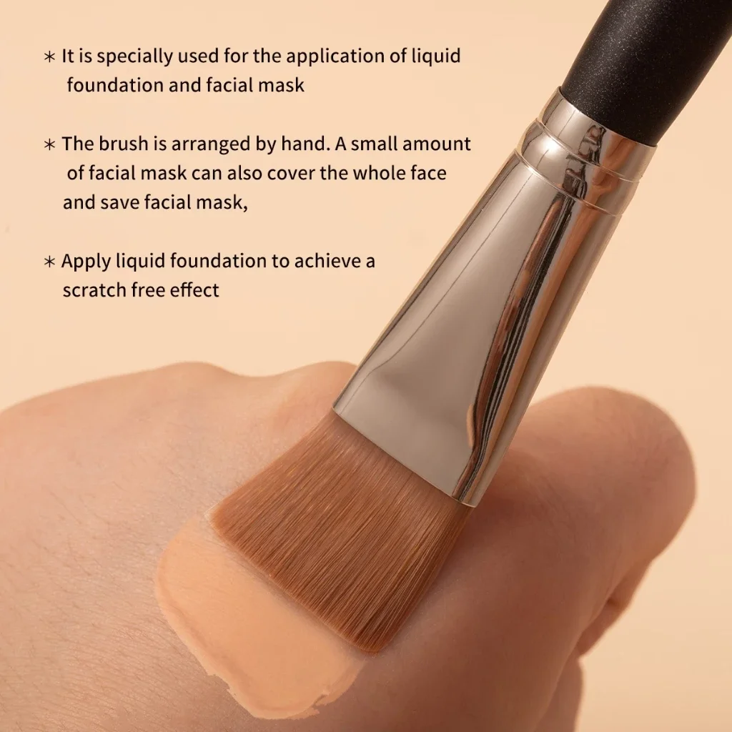 Pędzel z syntetycznym włosiem OVW do kremowych i płynnych podkładek, uwielbiany przez makijażystów