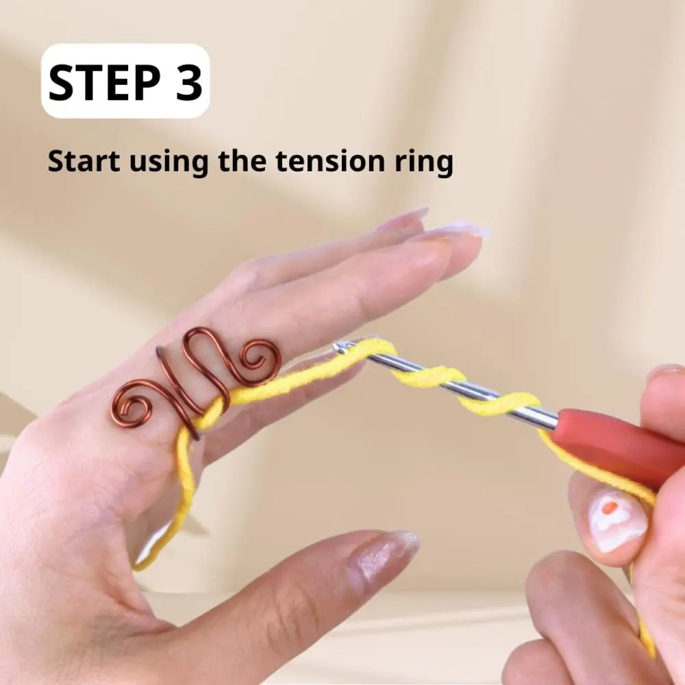 Anillo de dedo de ganchillo ajustable, accesorios de costura, anillo de dedal, gancho ajustable, manualidades, bucle de tejer DIY