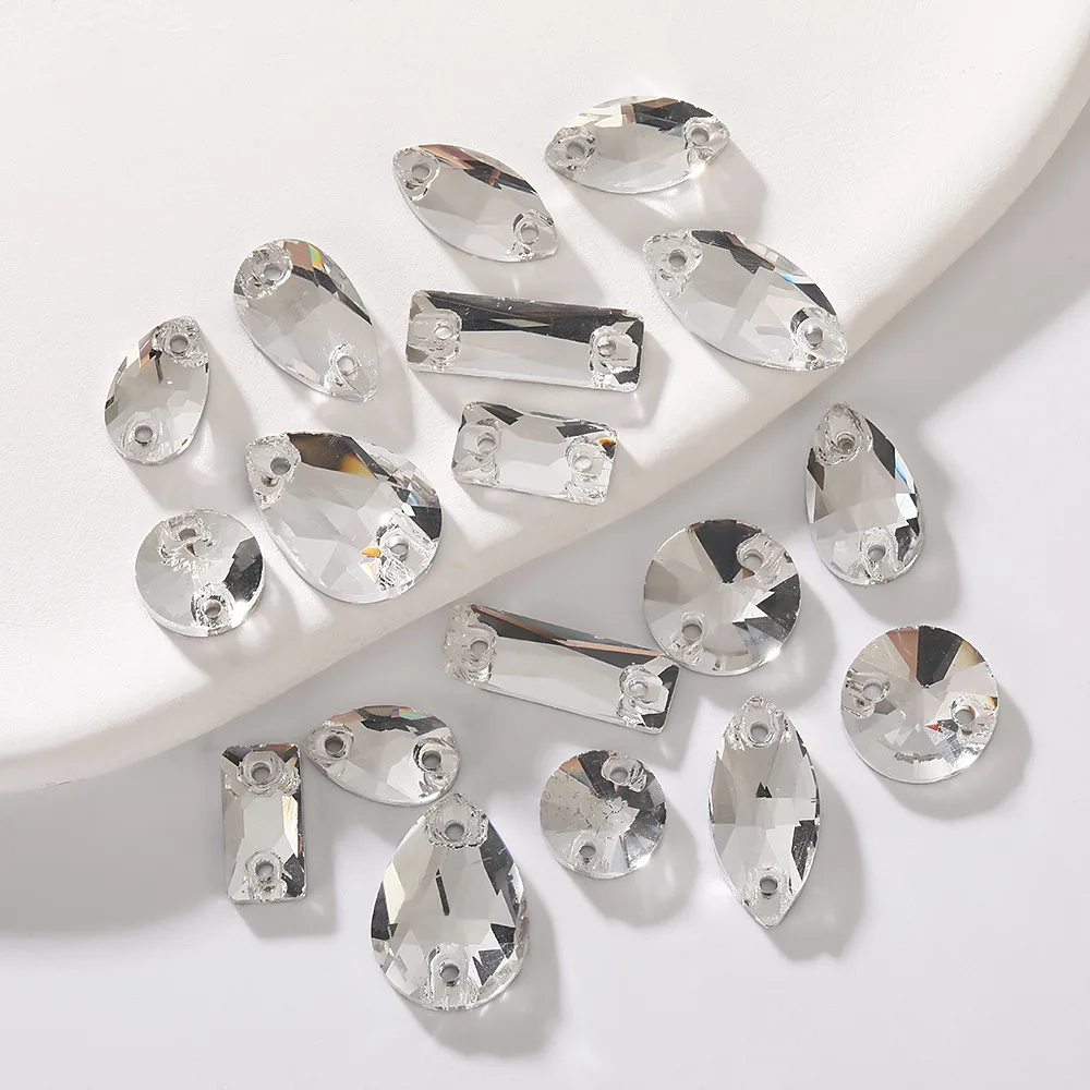 

1000pcs Colorful Flatback Sew On Rhinestones Irregular Glass Crystal Stones DIY Garment Dress Craft Accessories
