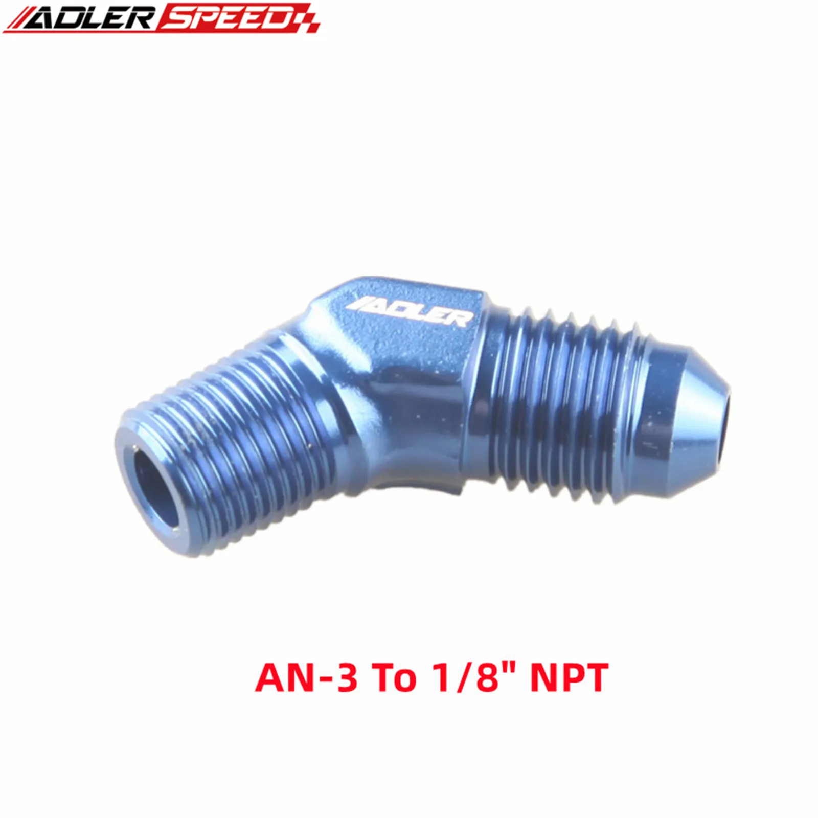 ADLERSPEED 45 / 90 Degree  AN3 Male To 1/8" NPT Male Adapter Male Hose Fitting Adaptor Aluminum Blue / Black - Image 4