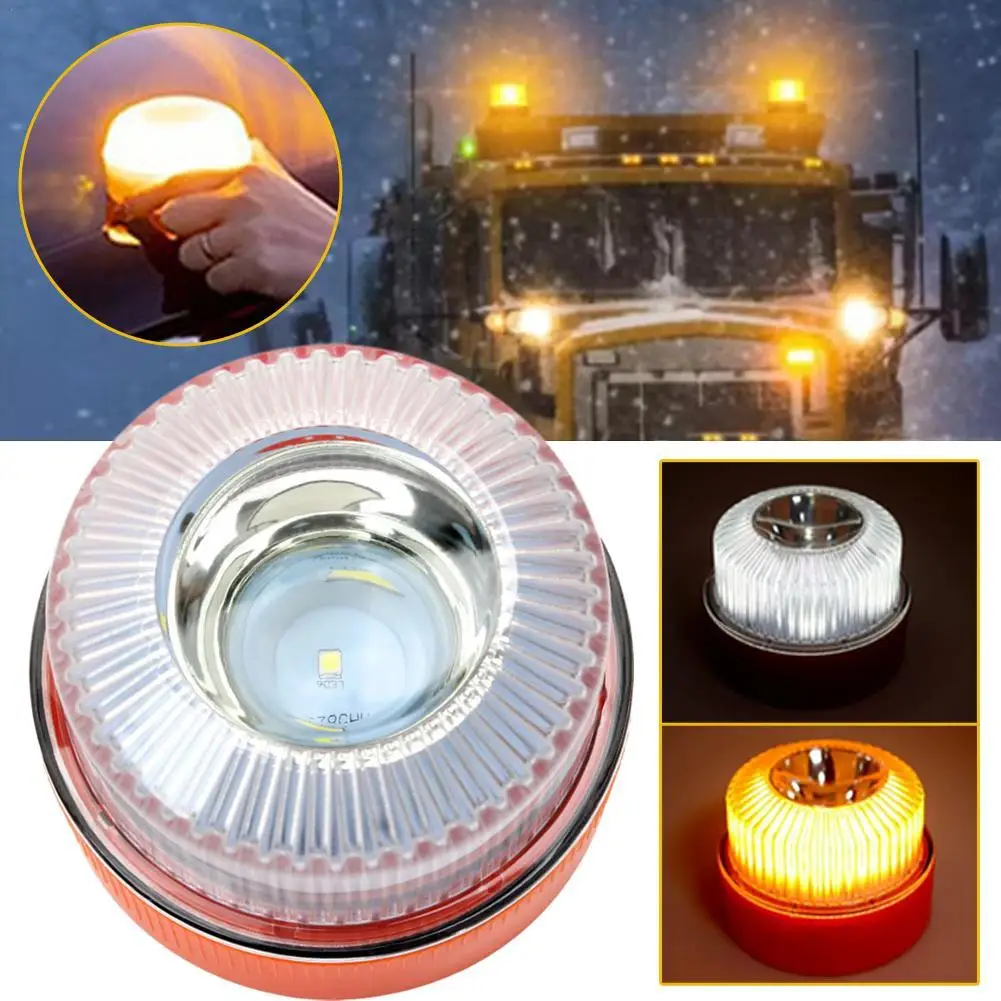 أضواء منارة V16 للشاحنات LED ملحقات السيارات المغناطيسية ذات الوضع المزدوج مع بطارية ضوء إحترافي ساطع لخدمة سحب المقطورة