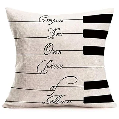 Inspirational quotes: pillowcase decoration for music lovers, linen pillowcase, sofa chair cushion cover cushion cover 45x45