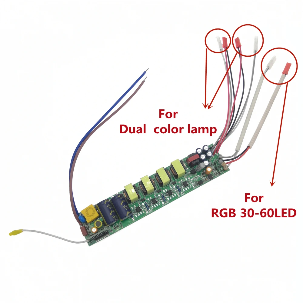 1 pz 37-60Wx4 + RGB 30-60LED 2.4G LED Driver Remote + trasformatore di controllo APP per lampadario a doppia striscia di colore e RGB fai da te