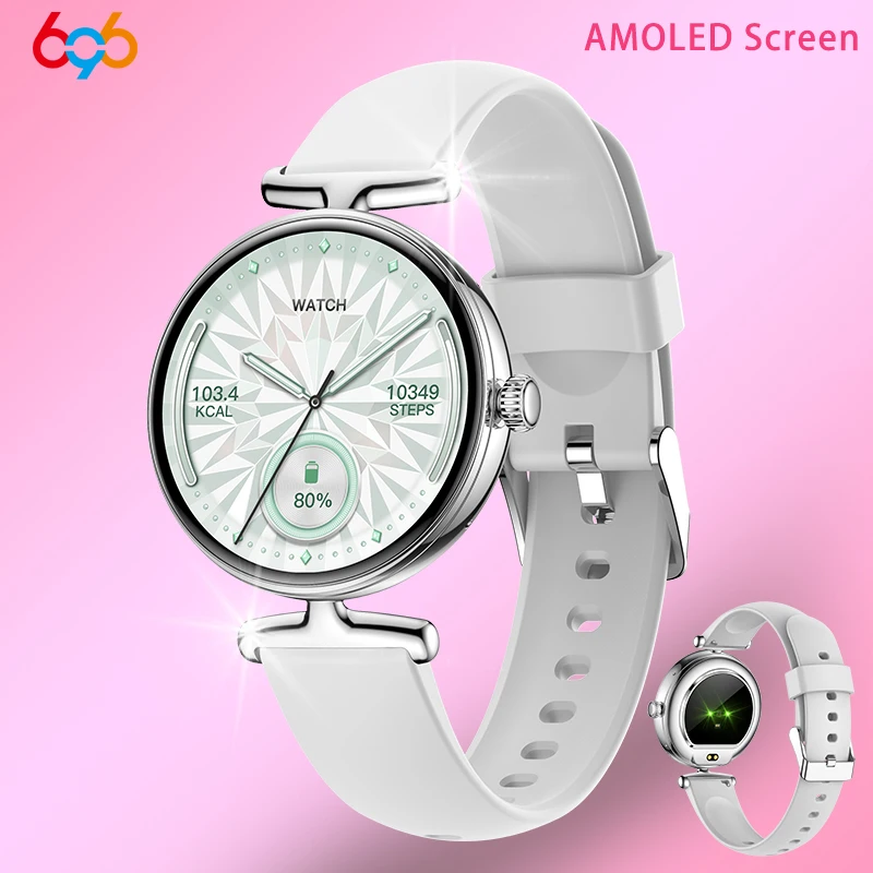 

New AMOLED Screen Women Blue Tooth Call Smart Watch Health Monitoring Heart Rate Sports Bracelet Music Waterproof Smartwatch