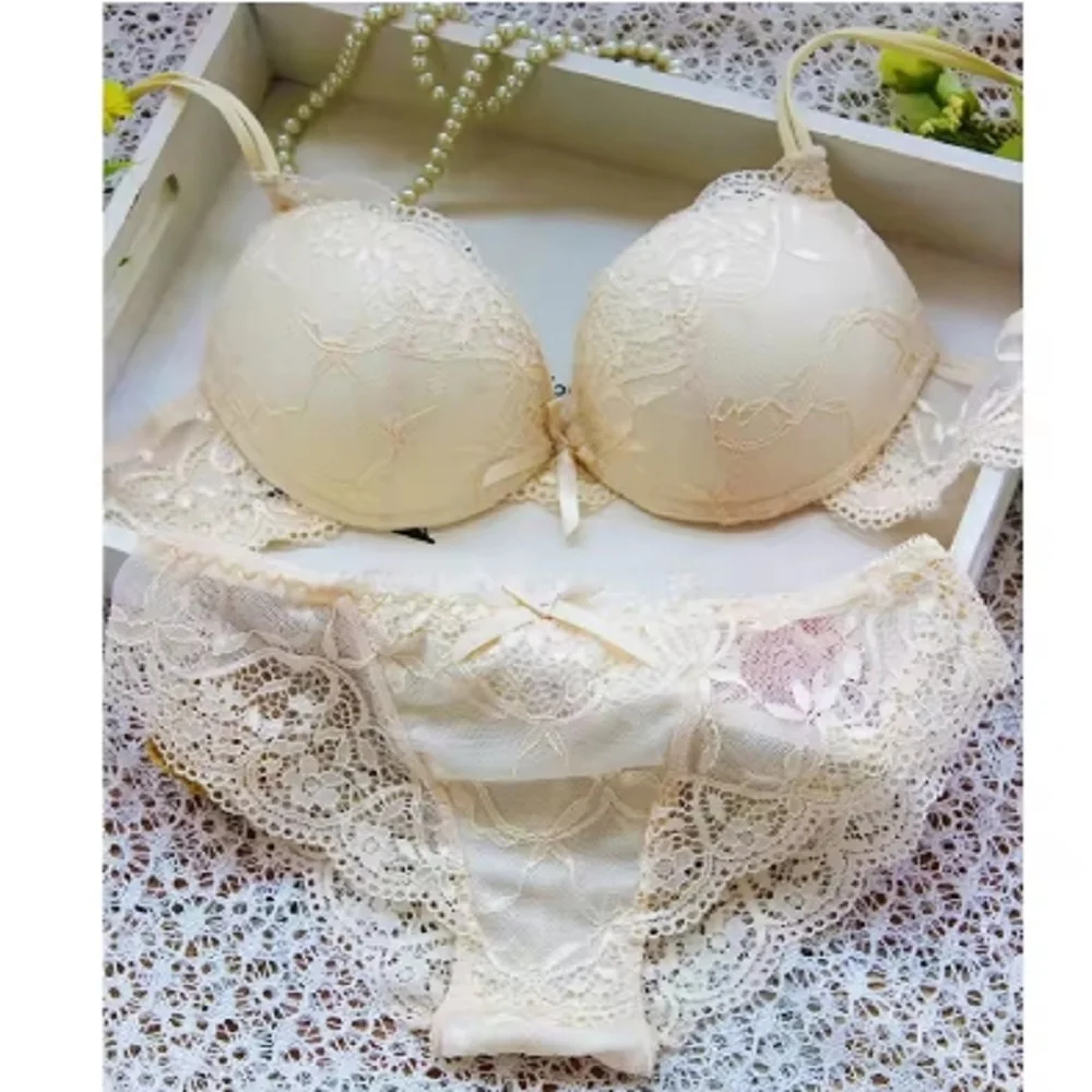Women Sexy Lingerie Set Fashion Lace Lingerie Sets For Ladies Soild Color Bra Comfortable Intimates Underwear Suit Female image 5