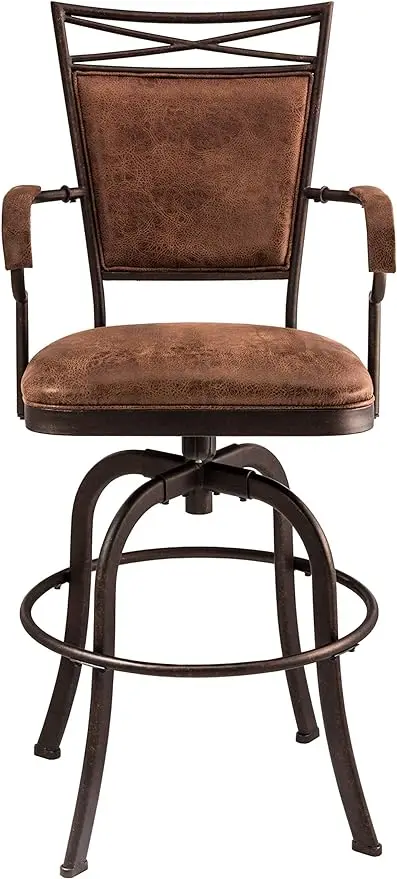 Hillsdale Bridgetown Swivel Tilt Barstool, Aged Bronze Finish