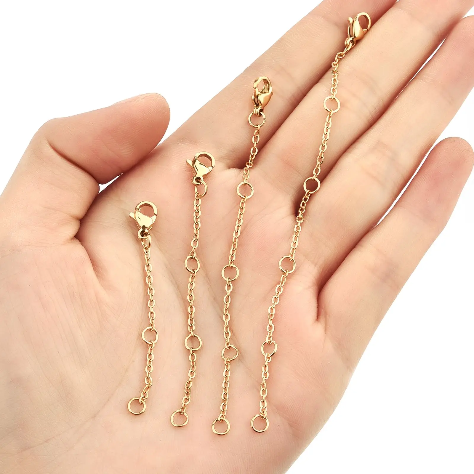 

5 шт./лот, удлинитель из нержавеющей стали, удлиненная хвостовая цепочка, застежки-омары, разъем, фурнитура для изготовления ювелирных изделий своими руками, браслет, ожерелья