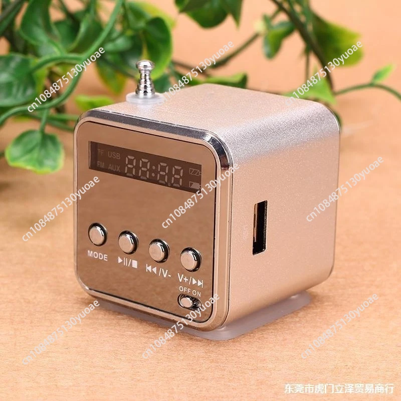 مكبر صوت بلوتوث صغير محمول مع شاشة راديو دفتر مشغل MP3 بطاقة الإدراج #4