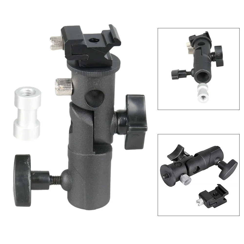 Metal Umbrella Stand Flash Mounting Bracket with 180 Degree Angle Adjustment for For soft Reflective Umbrellas