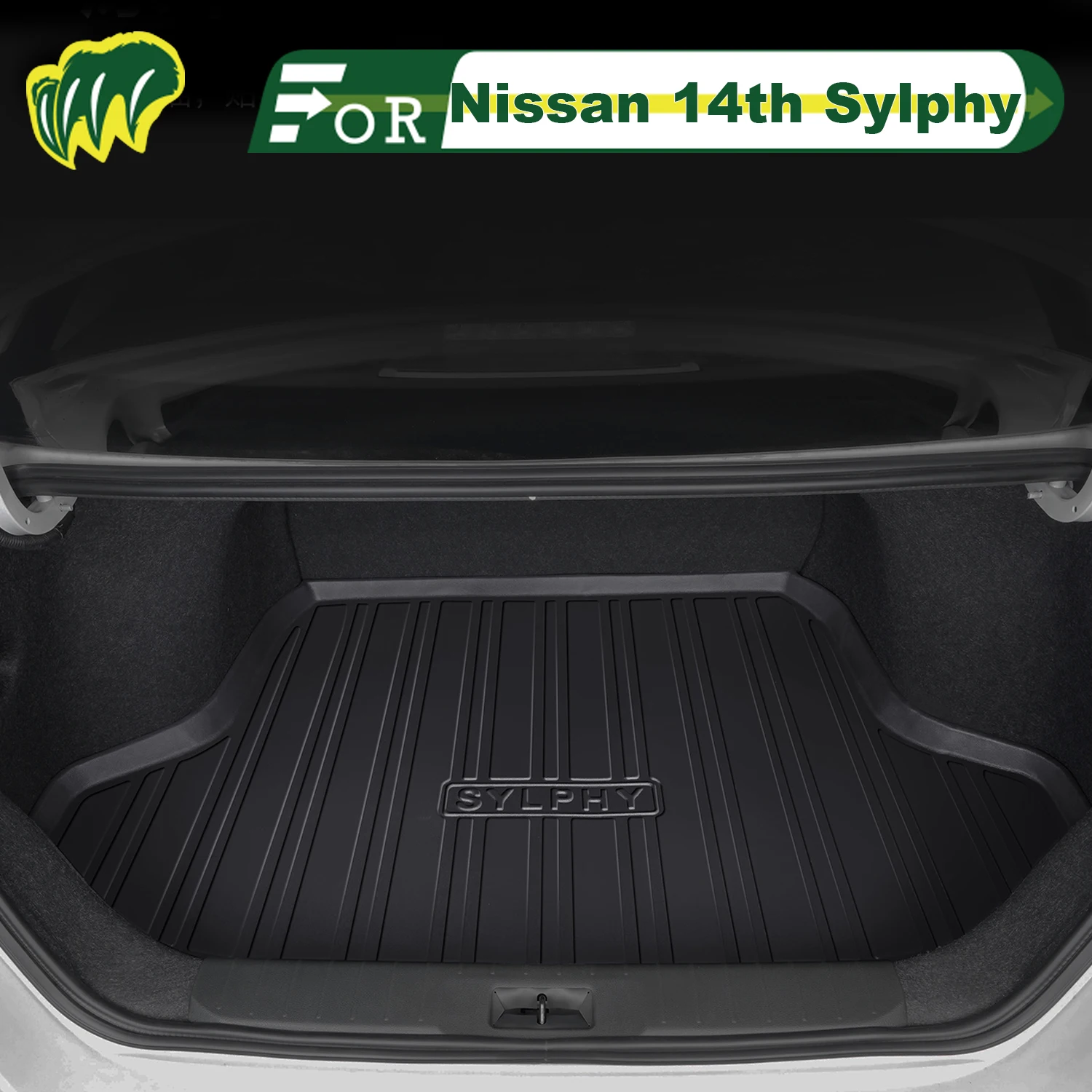 

For Nissan 14th Sylphy 2006-25 TPE Custom Fit Car Trunk Mat All Season Cargo Mat 3D Shaped Trunk Liner Chair-back Protection Mat