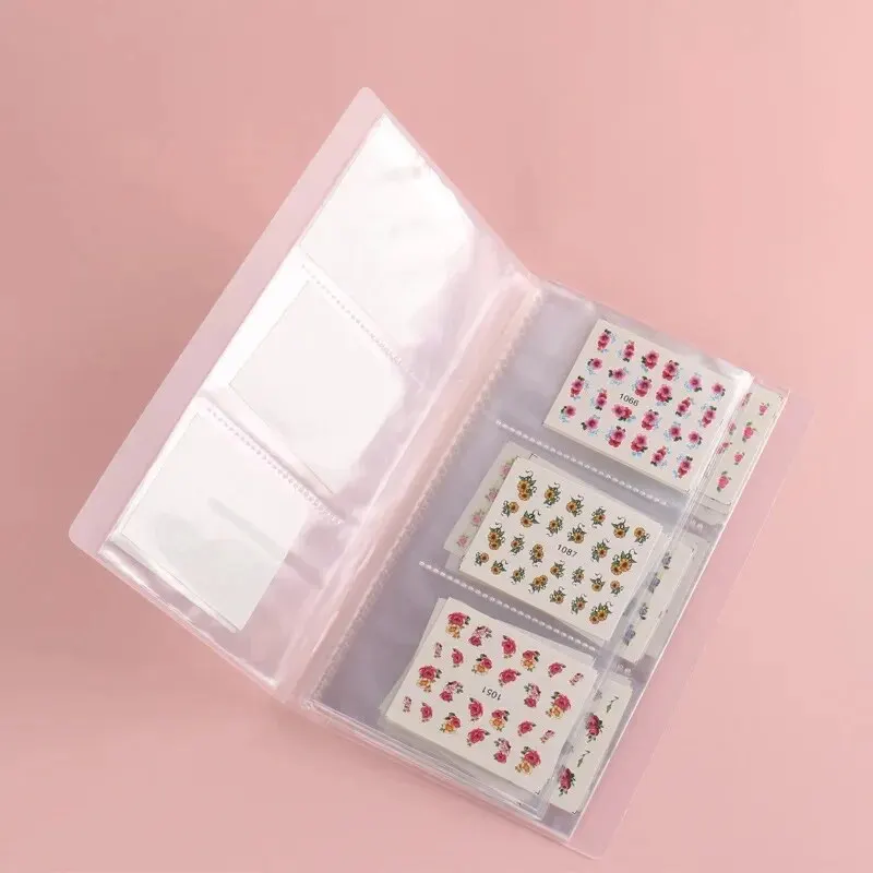 대용량 전시용 네일 스티커, 사진 앨범 카드 패키지, 단추 타입 매니큐어 스티커, 노트북 보관함
