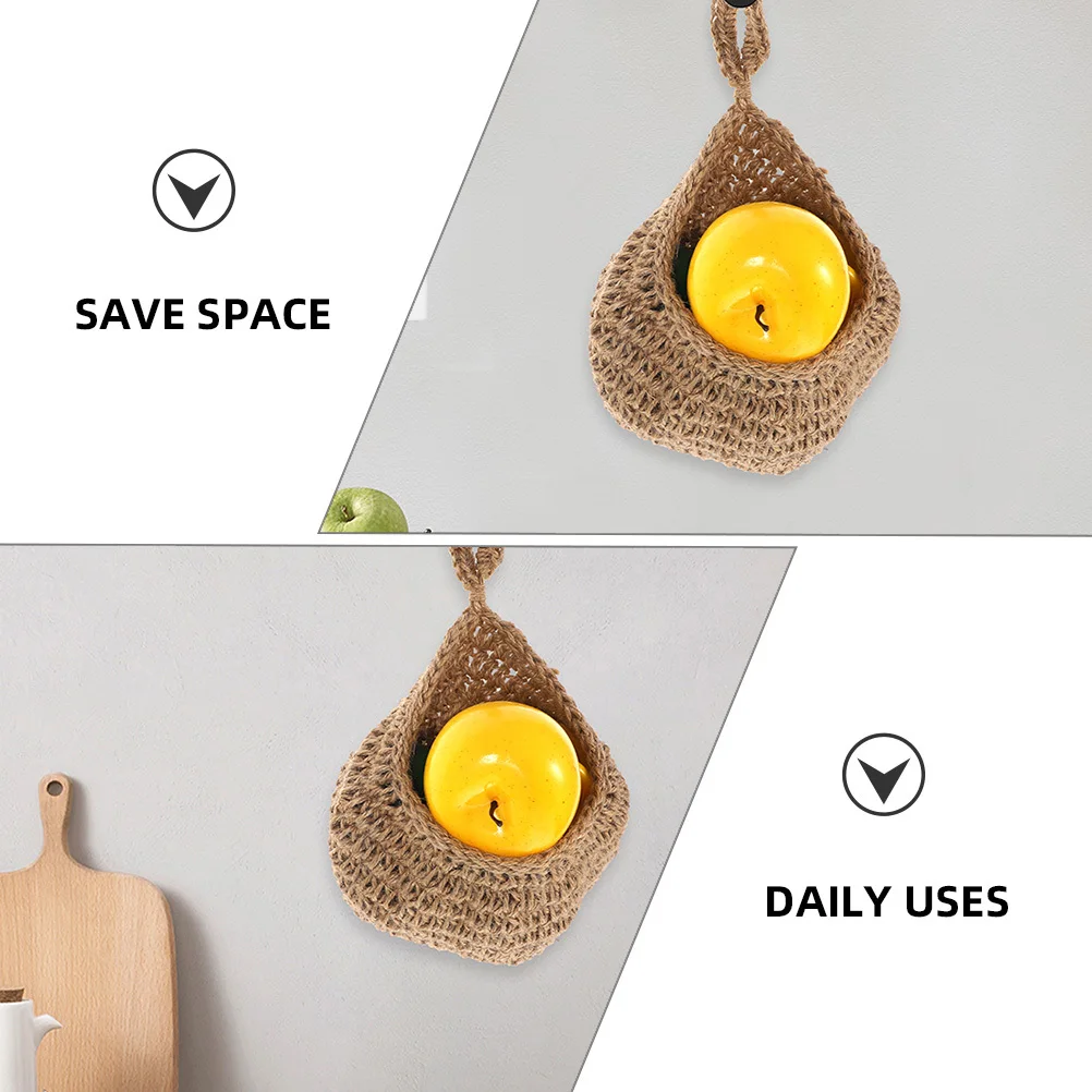 

2Pcs Fruit Hanging Basket Wall Basket Storage Hammock for Fruit Vegetable Snacks Home Decoration