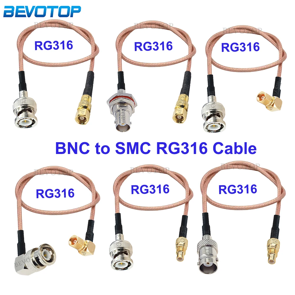 BNC to SMC Cable RG316 SMC Male/Female to BNC Male/ Female Connector RG-316 RF Coaxia Pigtail 50Ohm Low Loss Extension Jumper