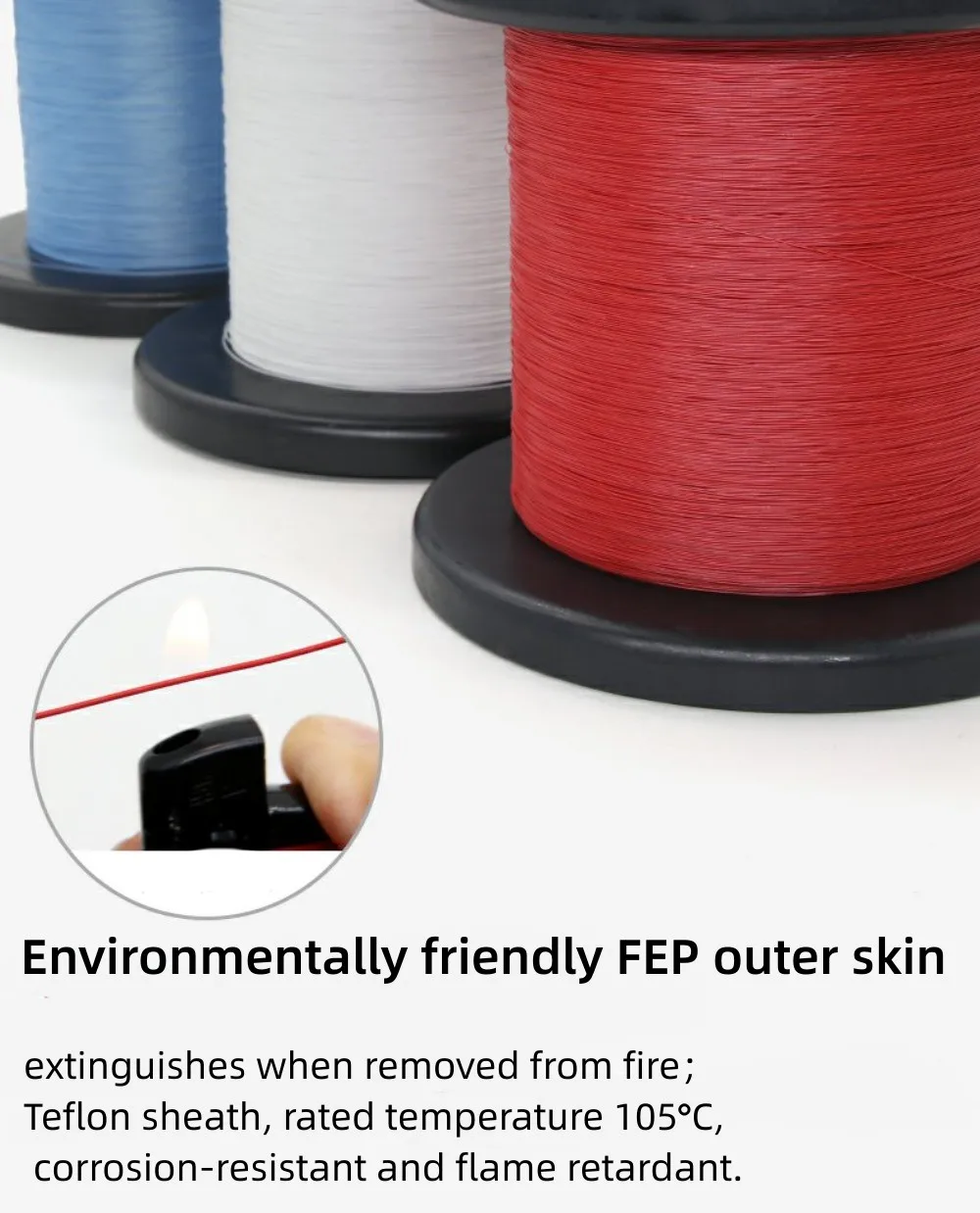 10M UL10064 FEP Wire 26/28/30/32/34/36/40AWG PTFE Plastic Ultra Fine Micro Litz Wires Solder High Conductivity Copper Cable