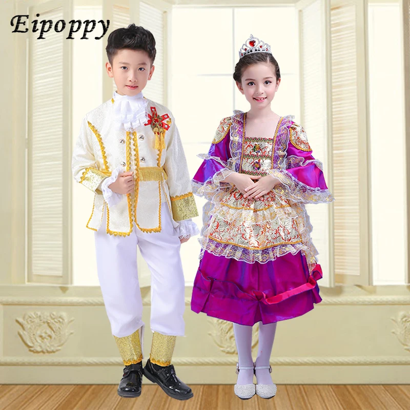 Costume de Palais Européen pour Enfants, Robe de Princesse, Spectacle de Prince, Costume de Scène Russe et Russe