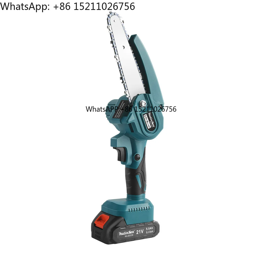 

Cordless power chain saws with Security Lock Mini Chainsaw 6-Inch with 2 Battery Handheld Small Chainsaw